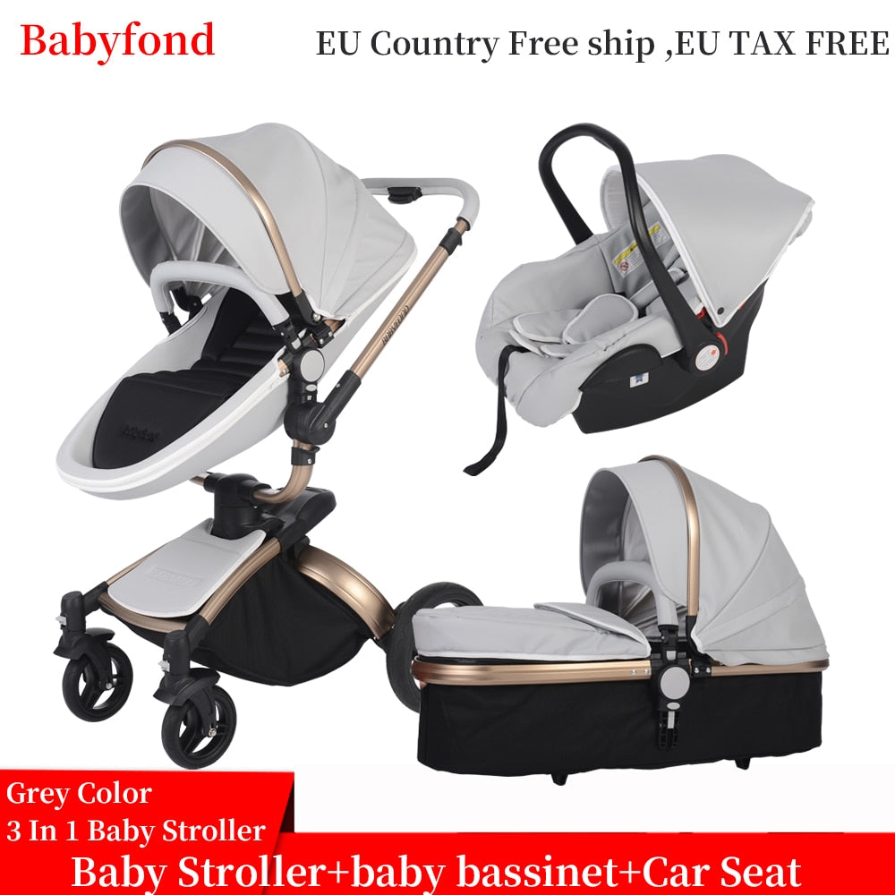 Babyfond luxury baby stroller 3 in 1 Fashion Carriage 360 degree
