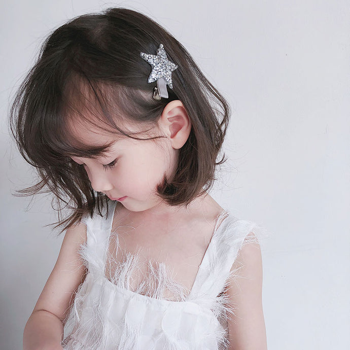 Children Crystal Rhinestones Shiny Star Hairgrips Baby Hair Pins Girls Hair Accessories Star-Shape Lovely Style Snap Hair Clips
