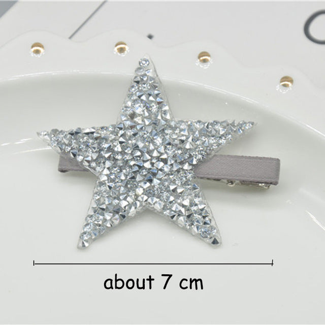 Star Glitter Sparkle Hair Clips For Kids/Accessories/Pins For