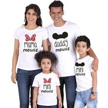 Load image into Gallery viewer, family t shirt mini mouse cartoon daddy mommy and me clothes mama girl father son mother daughter bows matching outfits look nmd