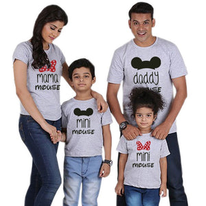 family t shirt mini mouse cartoon daddy mommy and me clothes mama girl father son mother daughter bows matching outfits look nmd