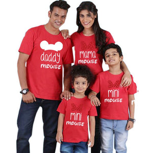family t shirt mini mouse cartoon daddy mommy and me clothes mama girl father son mother daughter bows matching outfits look nmd